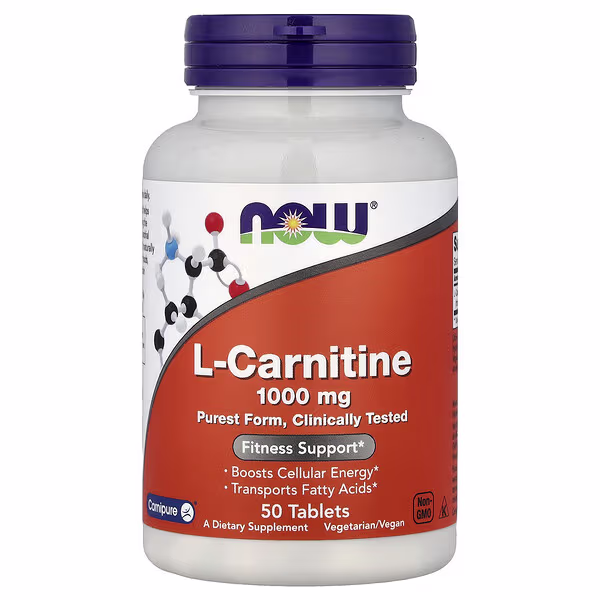 NOW Foods, L-Carnitine, 1,000 mg, 50 Tablets