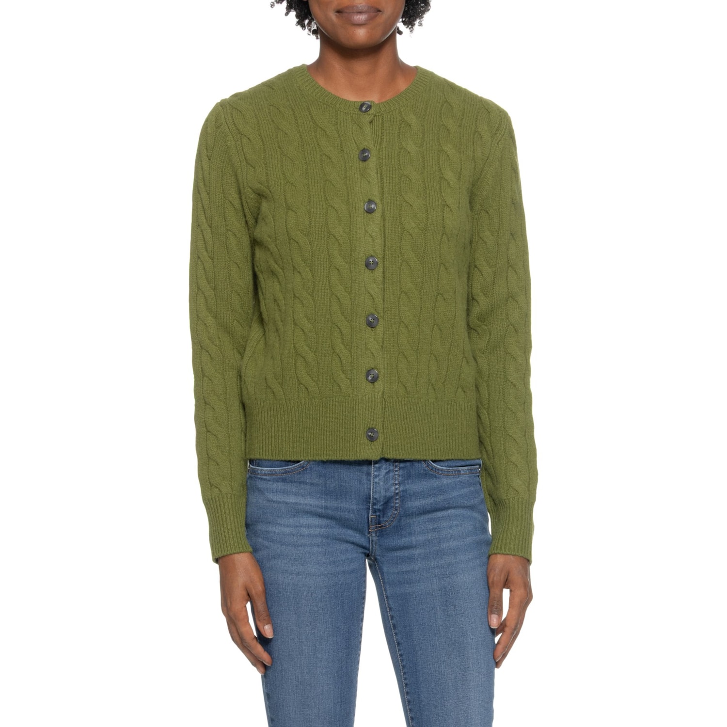Tabitha Webb Cable Knit Cardigan Sweater - Wool