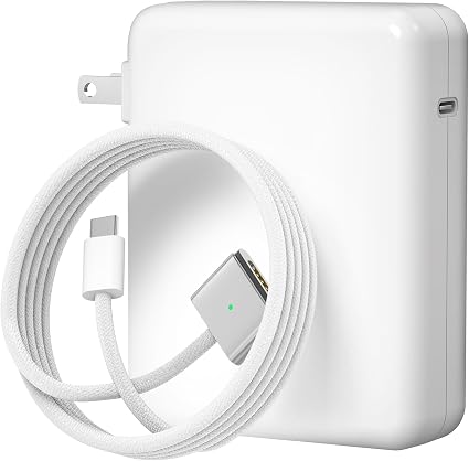 140W Charger for MacBook Pro 16 14 inch Mac Air 15 13 inch 2026 2025 2024 | 23 22 21 M1–M5【Original Quality】 Fast Charger Power Adapter & 6.6FT Type C to Magnetic 3 Cable LED Applicable 2021-26 (White)