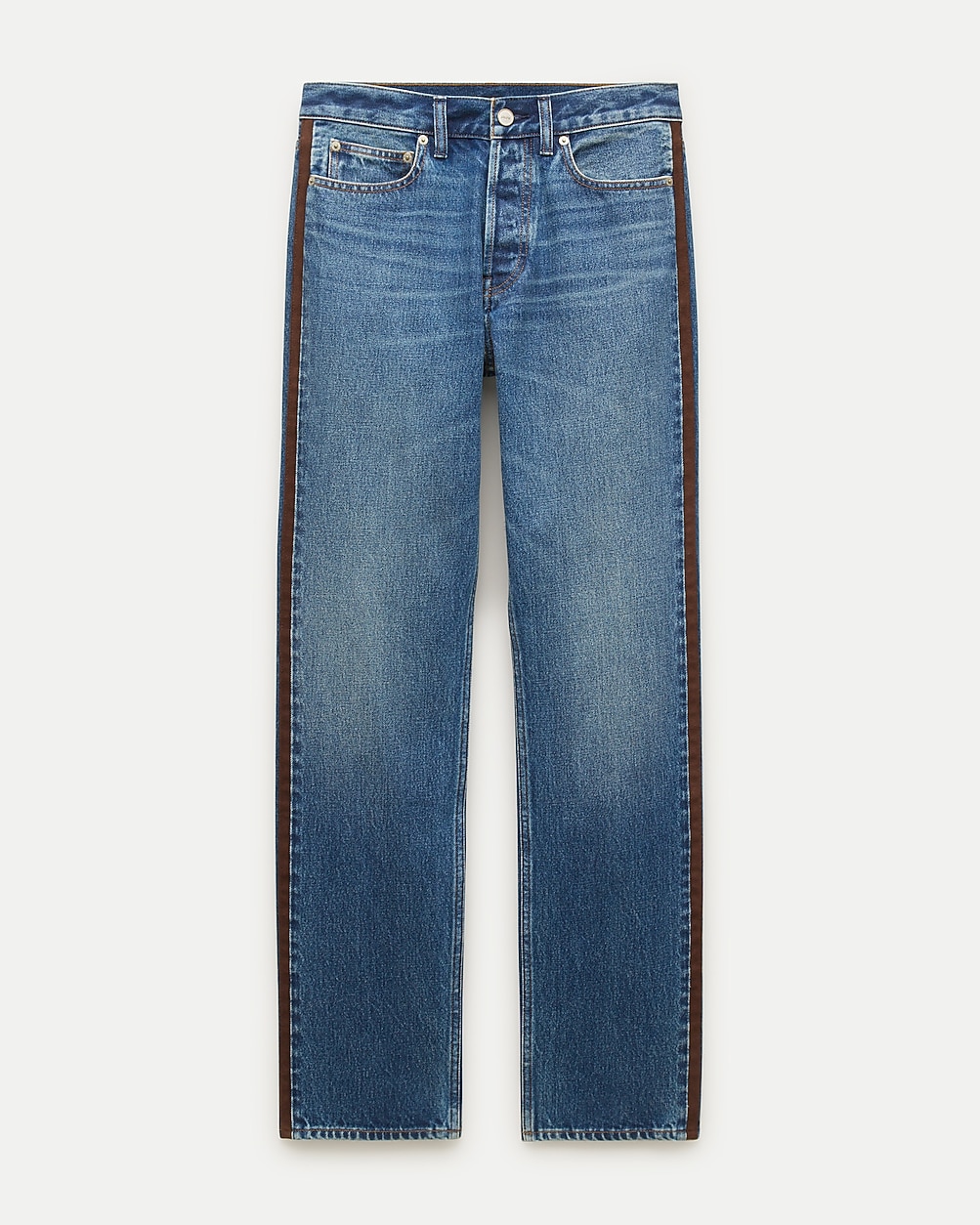 Jesse relaxed-straight jean with suede stripe