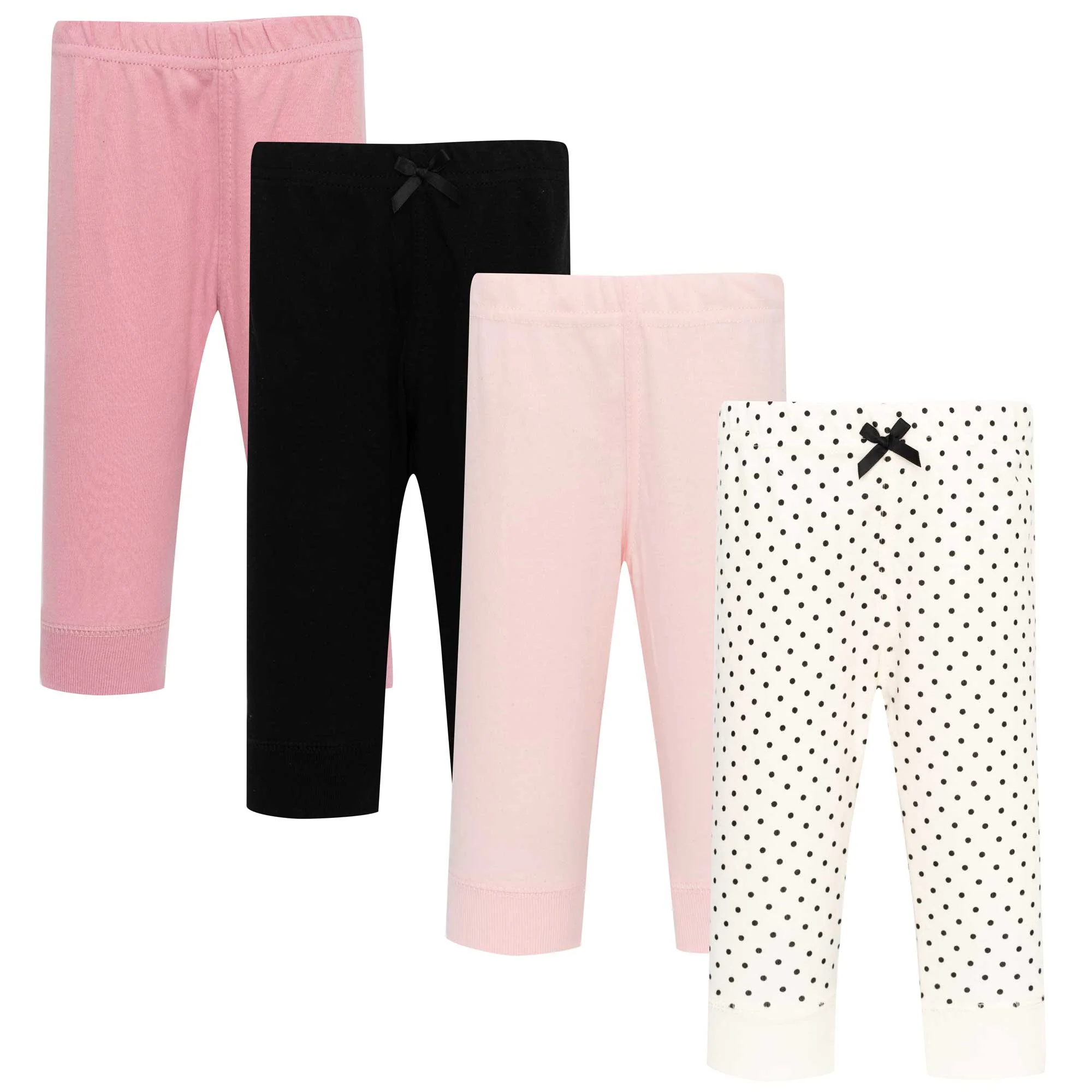 Hudson Baby Unisex Baby Cotton Pants and Leggings 4-Pack, Bonjour Bebe