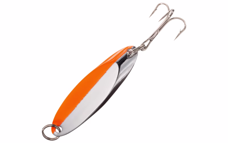 Bass Pro Shops Casting Spoon - 1/8 oz. - Nickel/Fluorescent Orange