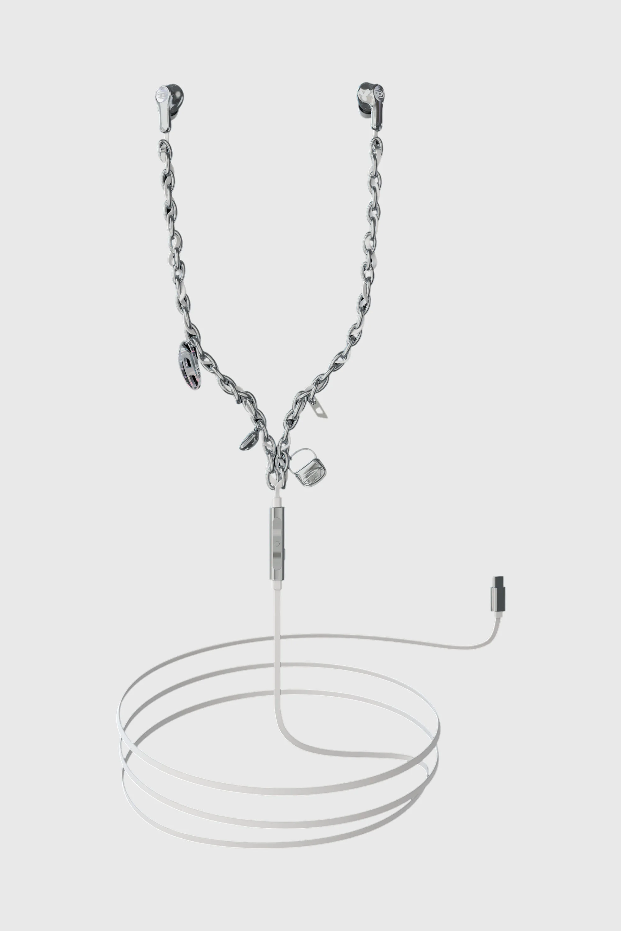 Silver Wired Earbuds with USB-C