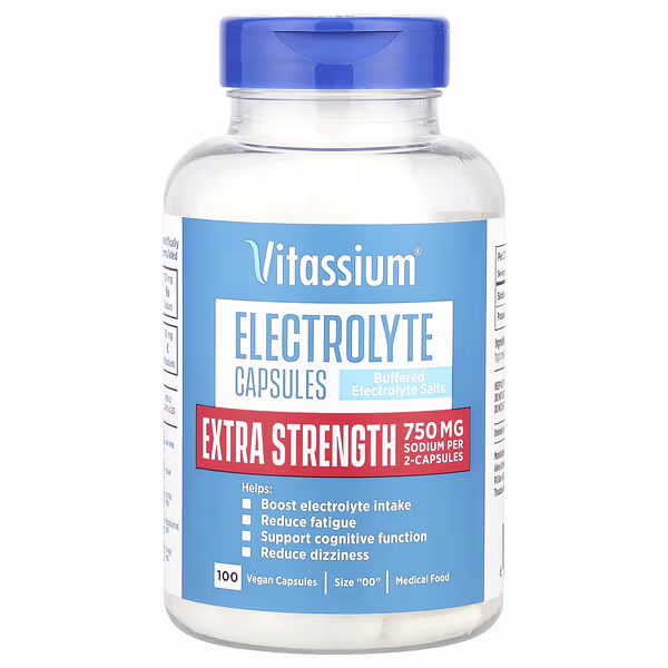 Vitassium, Electrolyte Capsules, Size "00", 100 Vegan Capsules
