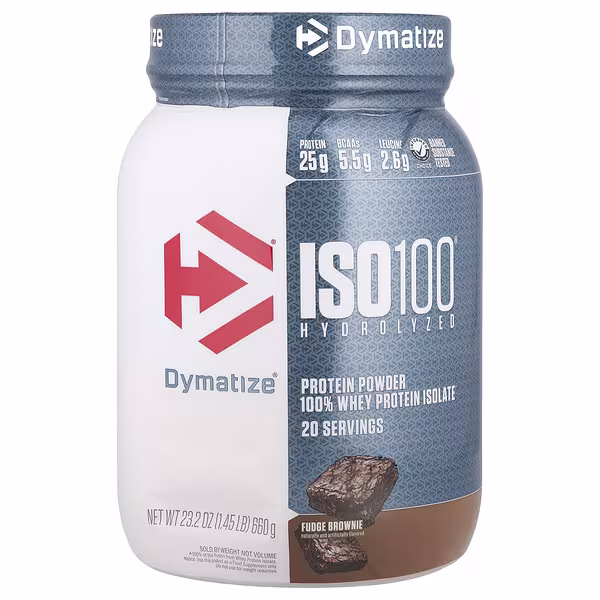 Dymatize, ISO100® Hydrolyzed, 100% Whey Protein Isolate, Fudge Brownie , 1.45 lb (660 g)