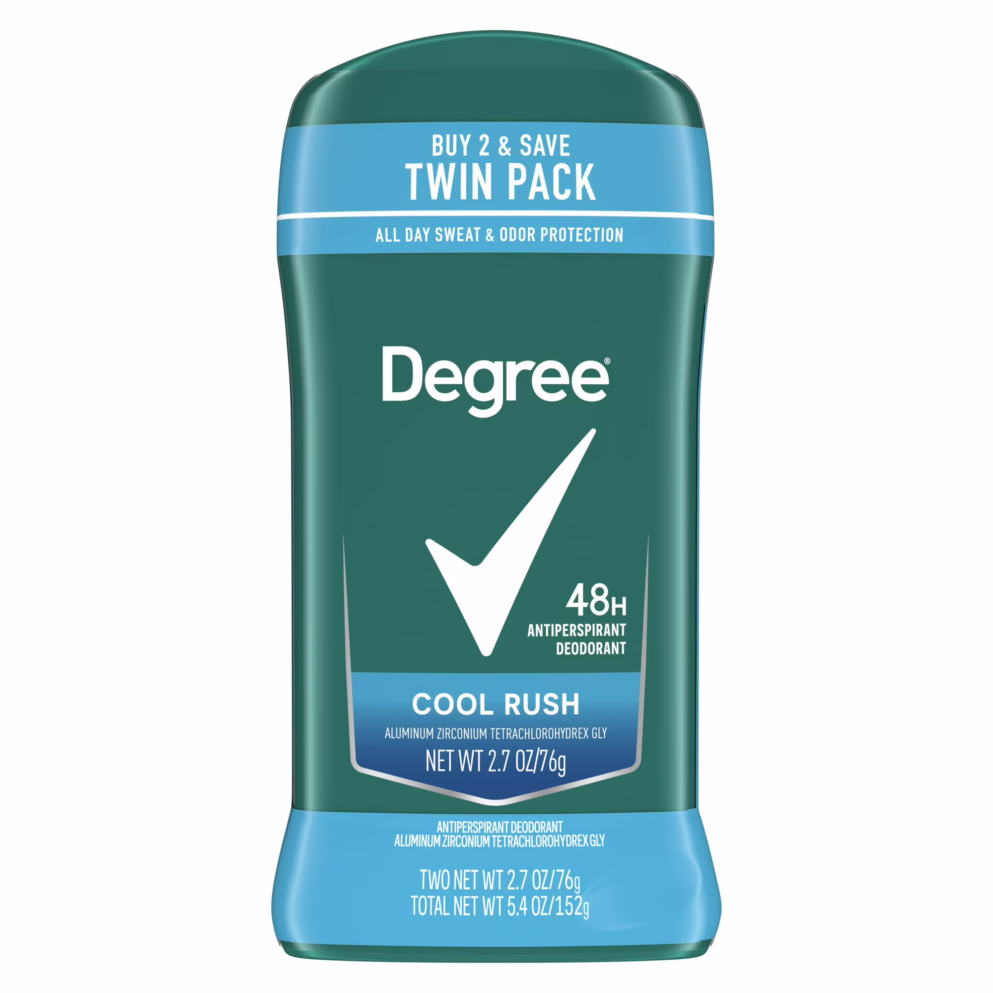 Degree Men Original Antiperspirant Deodorant for Men Cool Rush Twin Pack, 2.7oz