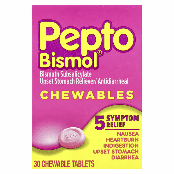Pepto Bismol, Pepto Bismol® Chewables, 30 Chewable Tablets
