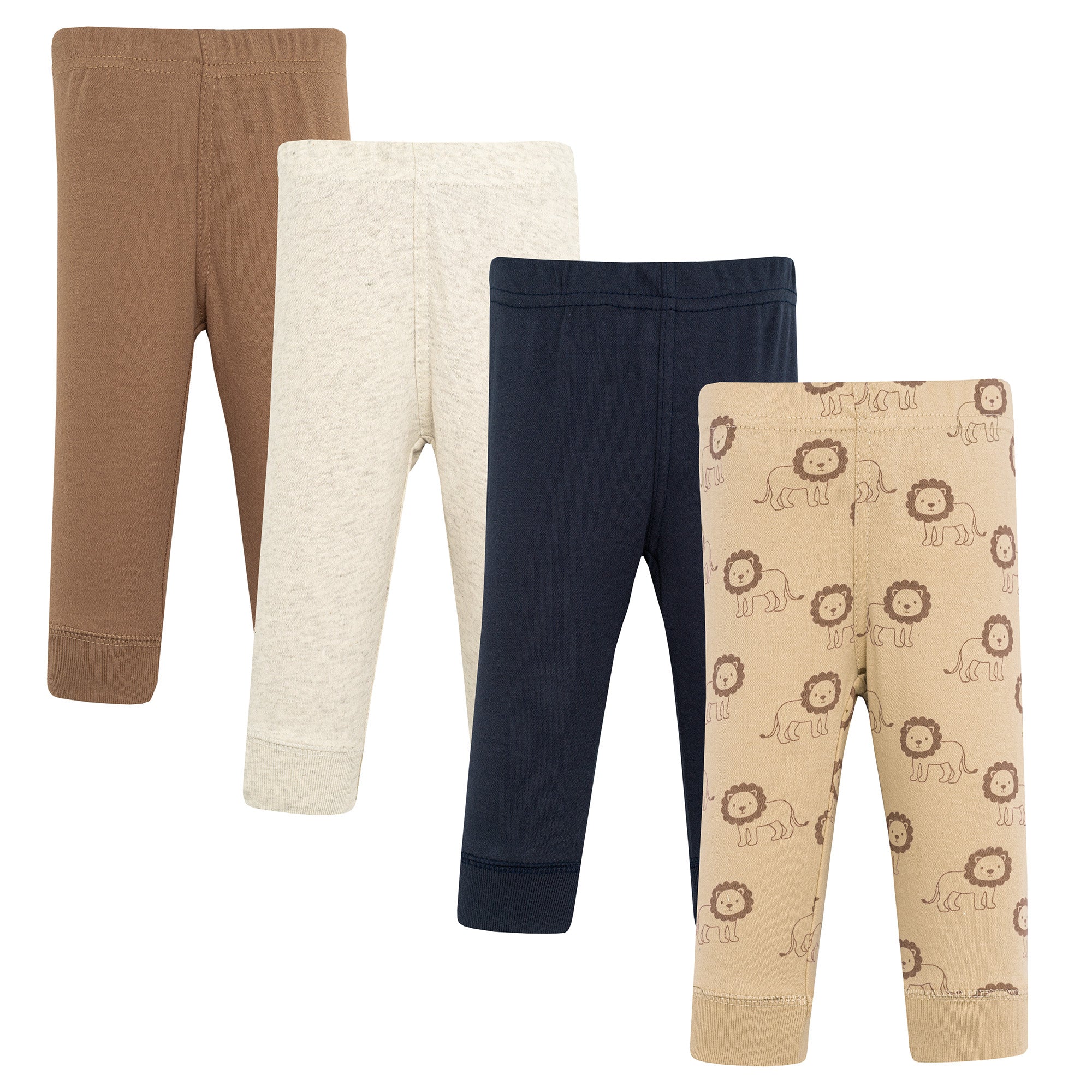 Hudson Baby Infant Boys Cotton Pants and Leggings 4-Pack, Varsity Lion Cub