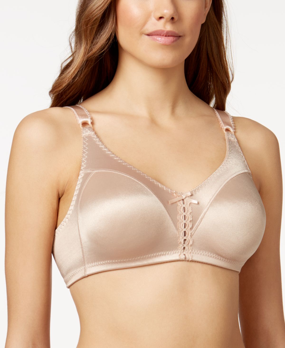 Bali Women's Double Support Tailored Wireless Lace Up Front Bra 3820
