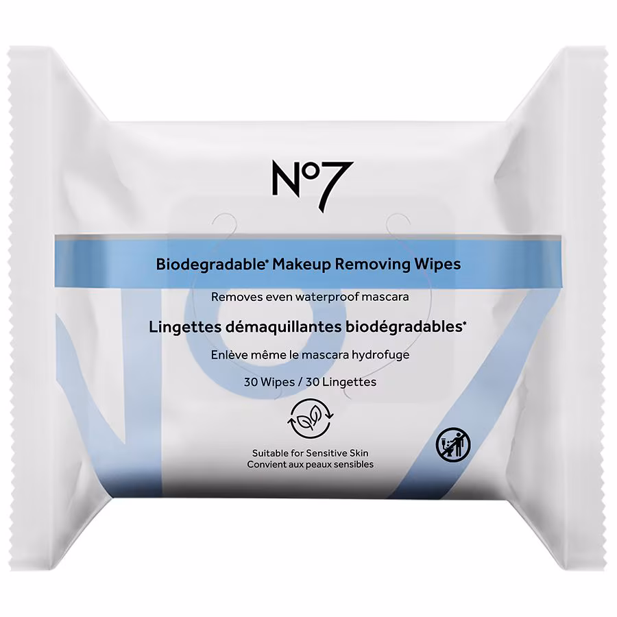 No7 Biodegradable Makeup Removing Wipes, 30.0 ea