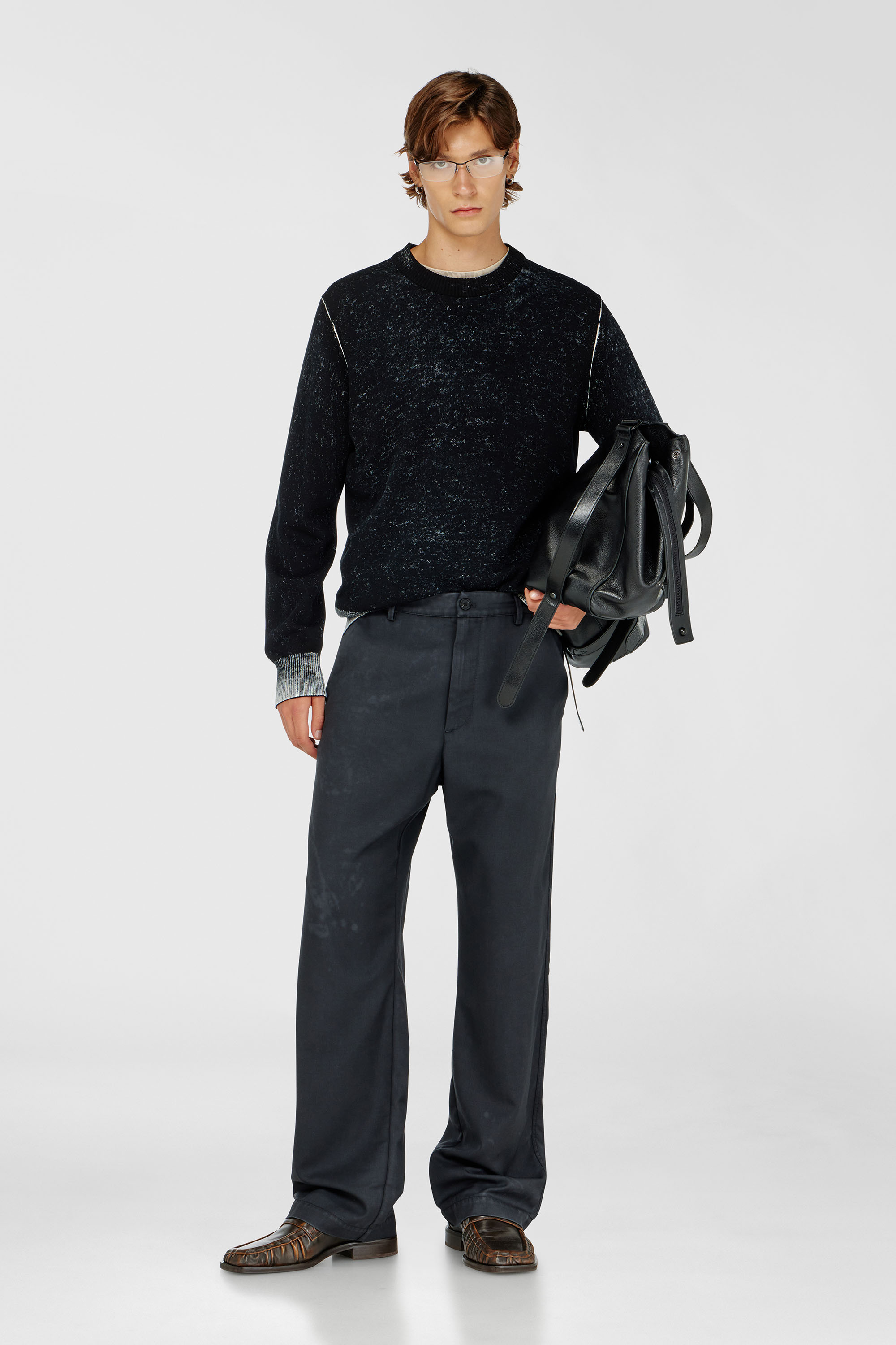 Reverse-print cotton jumper