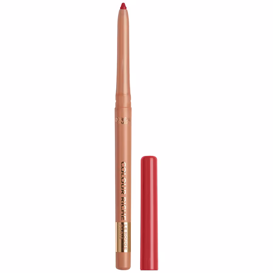 L'Oreal Paris Creamy Lip Liner Pencil With Omega 3 and Vitamin E, 300 Le Rouge Paris, True Red, 1.0 ea