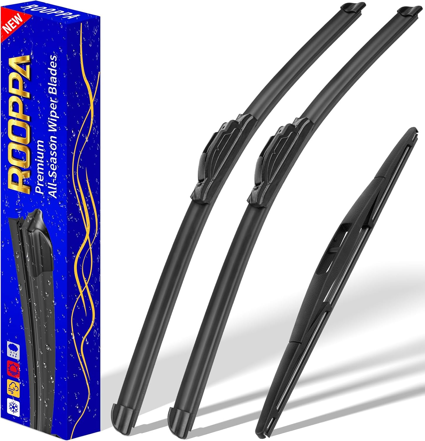 3 Wipers Fits Honda Odyssey 2005-2024 Wiper Blades | 26"/22" Front + 16" Rear,U/J Hook Adapter,OEM Replacement,All-Season Durability,Quiet,Streak-Free & Easy Install.