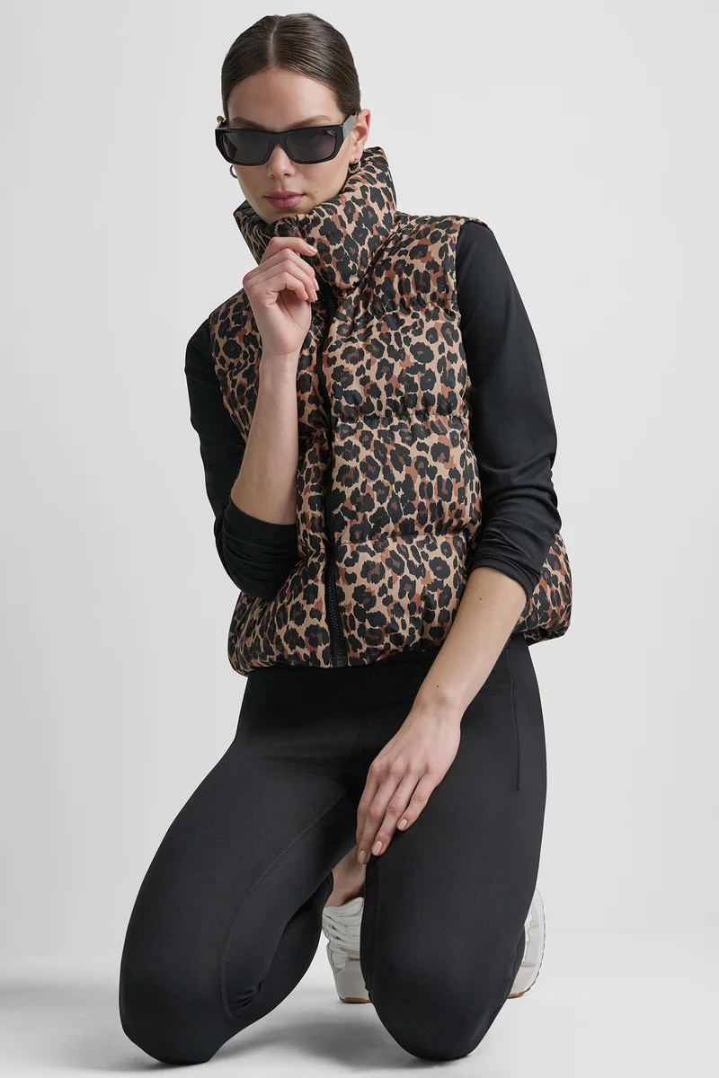 Printed Mock Neck Vest