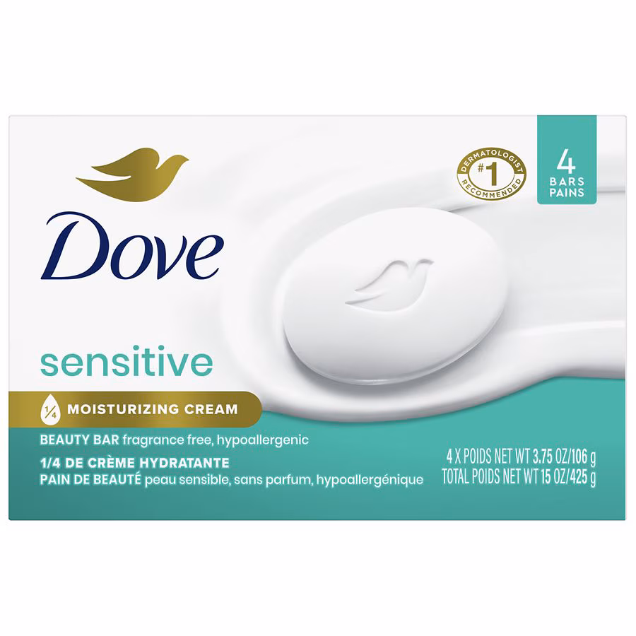 Dove Beauty Bar Sensitive Skin, 3.75 oz, 4 pack