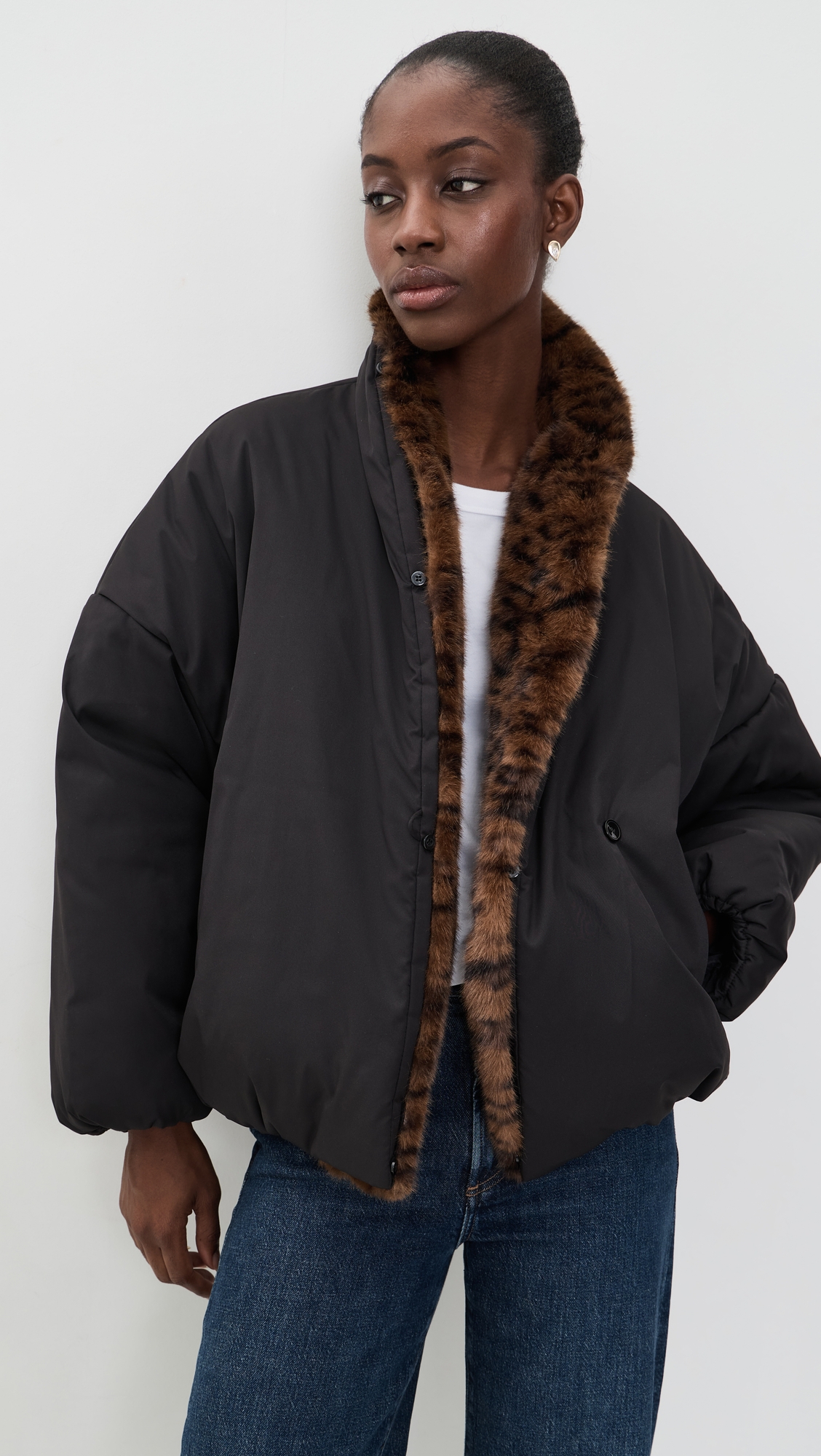 Bailey Rose Black Leopard Jacket
