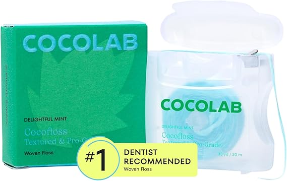 Cocofloss Expanding Woven Dental Floss by COCOLAB, Mint Scent, 1-Pack | Dentist-designed, 500+ interwoven fibers, coconut oil infused, cruelty-free & vegan, adults & kids daily oral care