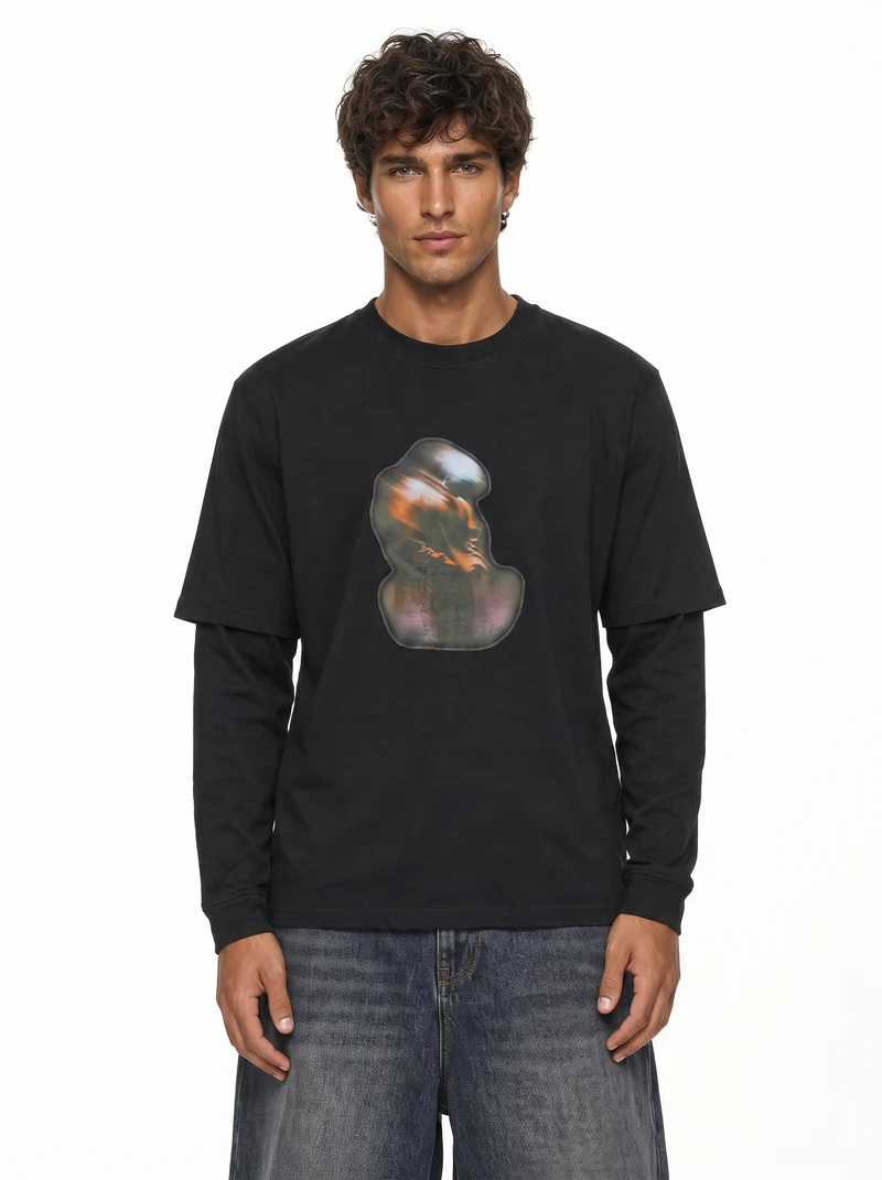 Long Sleeve Layered Graphic T-Shirt