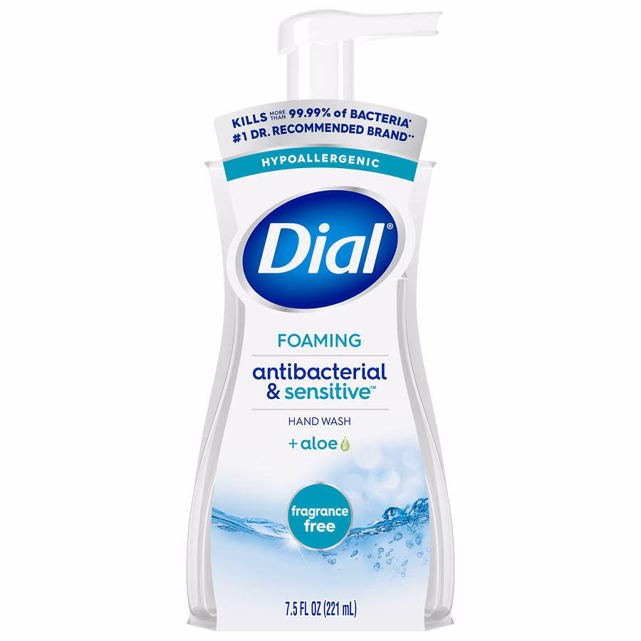 Dial Antibacterial Foaming Hand Wash Fragrance Free, 7.5 fl oz