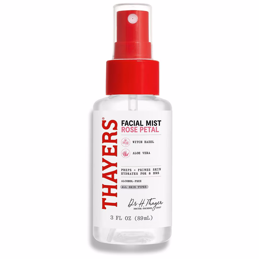 Thayers Trial Size Witch Hazel Facial Mist with Aloe Vera Toner Rose Petal